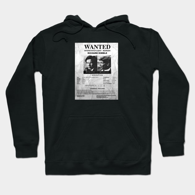 Wanted Fugitive Flyer Richard Kimble Hoodie by Alema Art